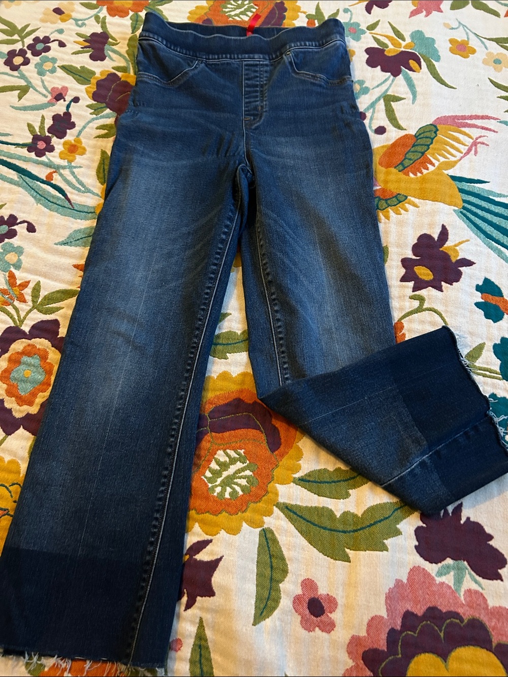 SPANX Dark Blue Straight Leg Stretch Jeans